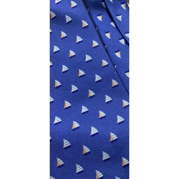 CARROT & GIBBS Blue Boat Silk Tie USA 59"/ 3.5" NWOT - Picture 5 of 5